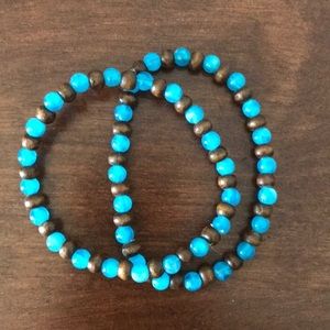 2 Sets of Beaded Elastic Bracelets